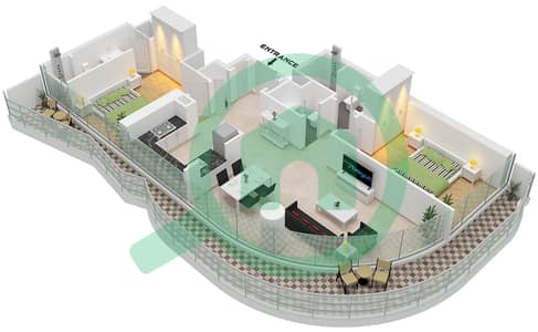 Volta - 2 Bedroom Apartment Type A21M-A30M FLOOR 30-40 Floor plan