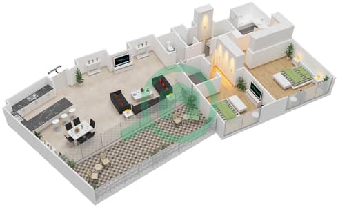 Mayan 2 - 2 Bedroom Apartment Type 2Q Floor plan