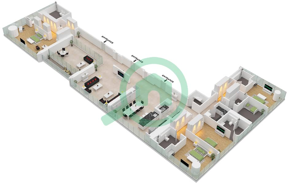 The S Tower - 4 Bedroom Apartment Type B Floor plan Type B interactive3D