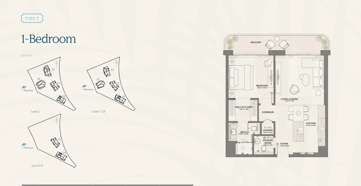 1 BR floor plan