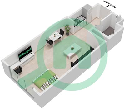 Burj View Residence - Studio Apartment Type A Floor plan