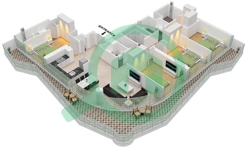 Volta - 4 Bedroom Apartment Type A1M-A10M FLOOR 51-60 Floor plan
