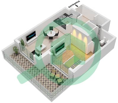 百合大厦 - 1 卧室公寓单位1 FLOOR 1戶型图