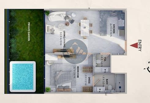 18 1BK and Pool. jpg