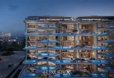 朱美拉棕榈岛， 迪拜 3 卧室公寓待售 - Render_Vitalia_Night Building Shot. jpg