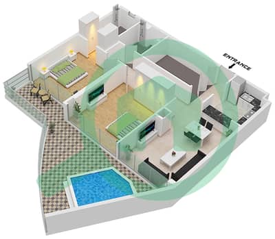 多瑙河畔格姆兹公寓 - 2 卧室公寓类型/单位B / UNIT 06 FLOOR 6戶型图 多瑙河畔格姆兹公寓 - 2 卧室公寓类型/单位B / UNIT 06 FLOOR 6戶型图