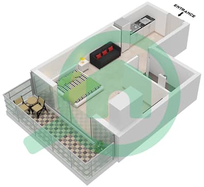 The Central Downtown Tower A - Studio Apartment Type 2 Floor plan