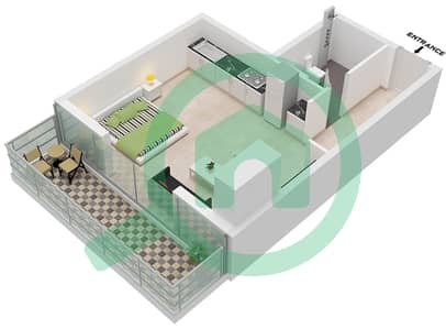 The Central Downtown Tower A - Studio Apartment Type 3 Floor plan