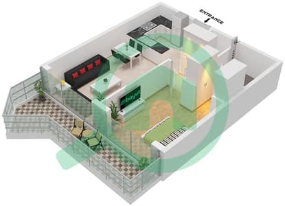 The Central Downtown Tower A - 1 Bedroom Apartment Type 3 Floor plan
