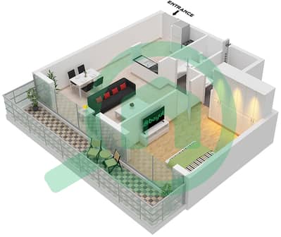 The Central Downtown Tower A - 1 Bedroom Apartment Type 5 Floor plan