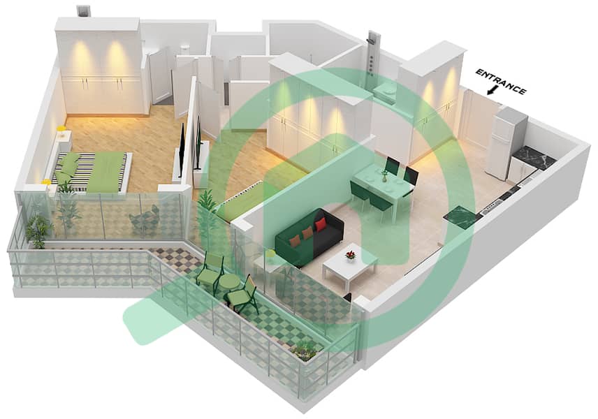The Central Downtown Tower A - 2 Bedroom Apartment Type 2 Floor plan Type 2 interactive3D