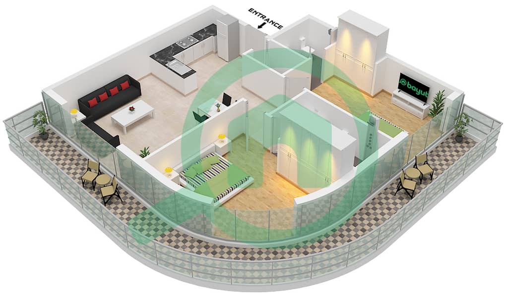 The Central Downtown Tower A - 2 Bedroom Apartment Type 4 Floor plan Type 4 interactive3D