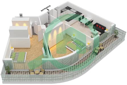 The Central Downtown Tower A - 2 Bedroom Apartment Type 5 Floor plan