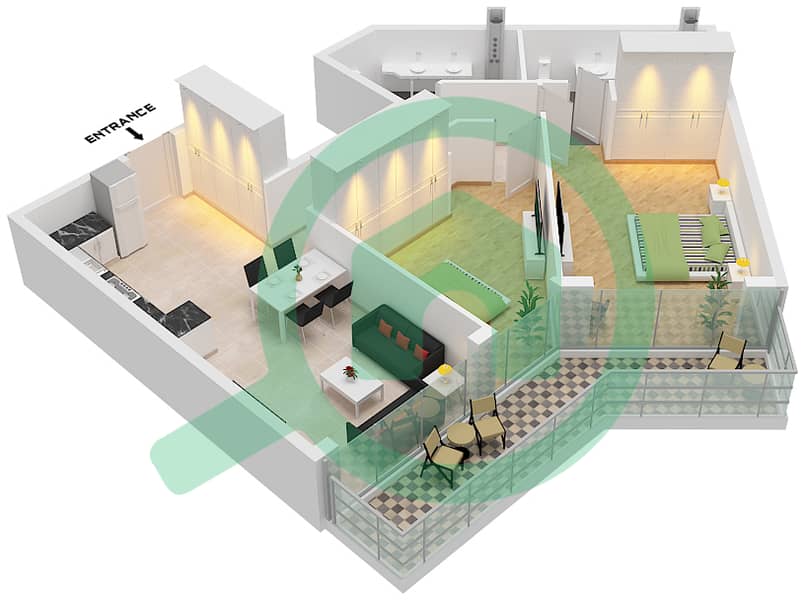 The Central Downtown Tower A - 2 Bedroom Apartment Type 6 Floor plan Type 6 interactive3D