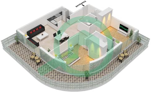 The Central Downtown Tower A - 2 Bedroom Apartment Type 7 Floor plan