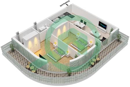 The Central Downtown Tower A - 2 Bedroom Apartment Type 8 Floor plan