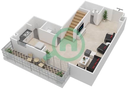 المخططات الطابقية لتصميم النموذج M شقة 2 غرفة نوم - جرين فيو 2