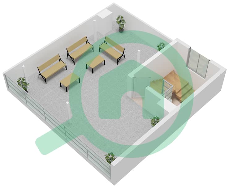 المخططات الطابقية لتصميم النموذج A فیلا 5 غرف نوم - ذا بالس بيتشفرونت Type A Floor Second interactive3D
