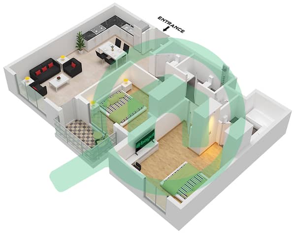 Type 2A-2 Unit 8 Floor 3-11
Unit 7 Floor 12 Type 2A-2 Unit 8 Floor 3-11
Unit 7 Floor 12