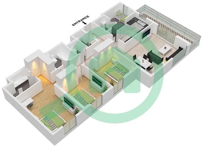 Crystal Residences Tower B - 3 Bedroom Apartment Type/unit 3C / UNIT 10 FLOOR 3-10 Floor plan Crystal Residences Tower B - 3 Bedroom Apartment Type/unit 3C / UNIT 10 FLOOR 3-10 Floor plan
