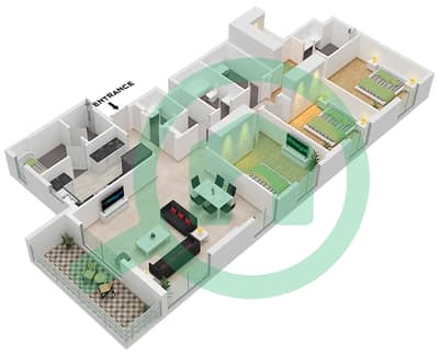 Crystal Residences Tower B - 3 Bedroom Apartment Type/unit 3E / UNIT 11 FLOOR 4-10 Floor plan Crystal Residences Tower B - 3 Bedroom Apartment Type/unit 3E / UNIT 11 FLOOR 4-10 Floor plan