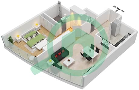 Al Yousuf Tower 2 - 1 Bedroom Apartment Type A Floor plan