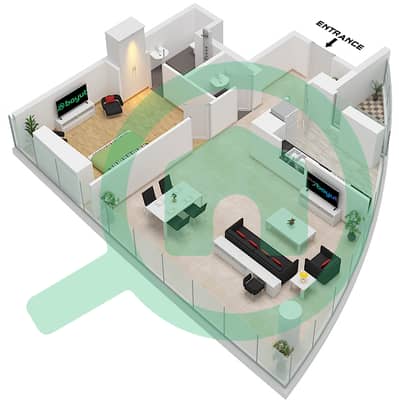 Al Yousuf Tower 2 - 1 Bedroom Apartment Type B Floor plan