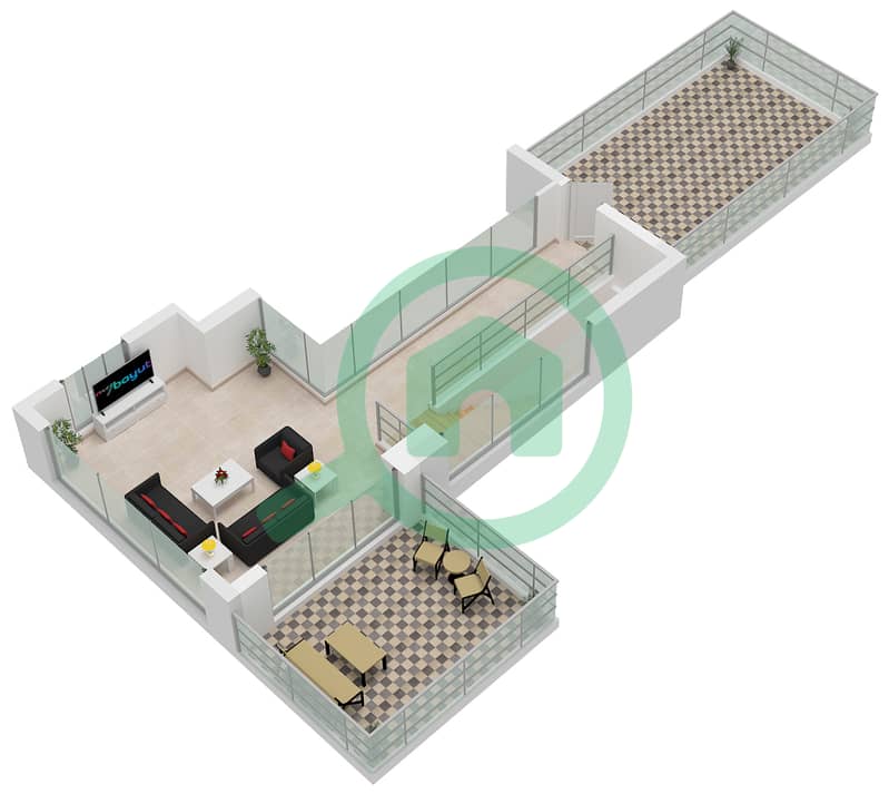 المخططات الطابقية لتصميم النموذج / الوحدة C / UNIT 4BR(M) فیلا 4 غرف نوم - ذا إيكرز Type C Unit 4BR(M) Second Floor interactive3D