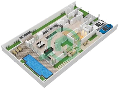 Акрес - Вилла 4 Cпальни планировка Тип/мера D / UNIT 4BR(M)