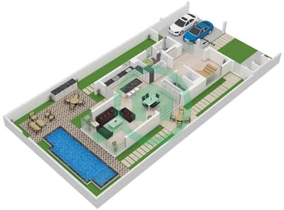 Акрес - Вилла 3 Cпальни планировка Тип/мера B / UNIT 3BR