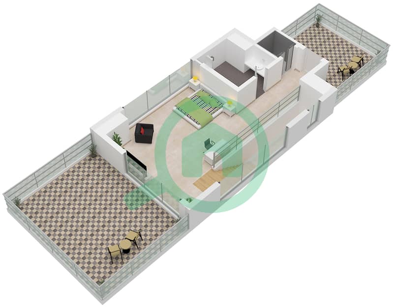 Акрес - Вилла 5 Cпальни планировка Тип/мера F / UNIT 5BR(M) Type F Unit 5BR(M) Second Floor interactive3D