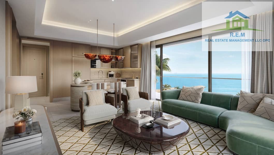 7 1BR_Kitchen & Bedroom - Fairmont Residences Al Marjan Island. jpg