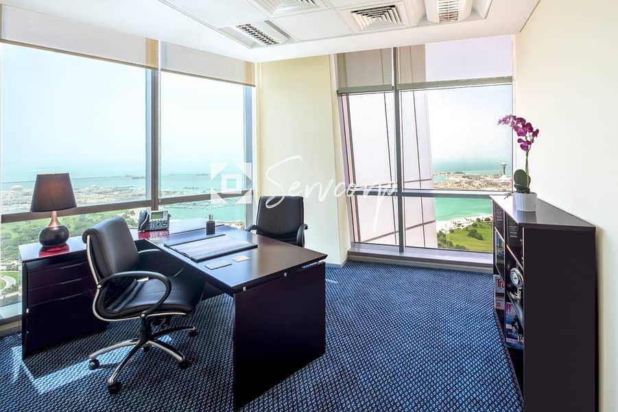 Office with views at  the Luxurious Etihad Towers