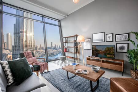 1 Bedroom Flat for Rent in Downtown Dubai, Dubai - Burj Khalifa View | Furnished | Flexible Terms