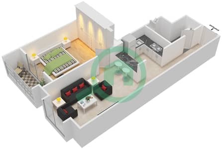 La Residence - 1 Bedroom Apartment Unit 409 Floor plan La Residence - 1 Bedroom Apartment Unit 409 Floor plan