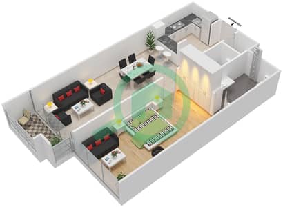 La Residence - 1 Bedroom Apartment Unit 105-305 Floor plan La Residence - 1 Bedroom Apartment Unit 105-305 Floor plan