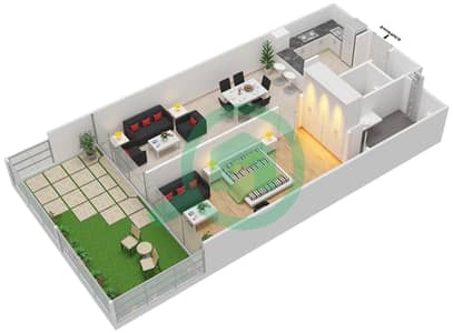 La Residence - 1 Bedroom Apartment Unit 3 Floor plan La Residence - 1 Bedroom Apartment Unit 3 Floor plan
