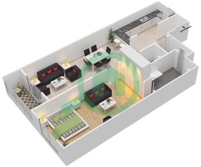 La Residence - 1 Bedroom Apartment Unit 108-308 Floor plan La Residence - 1 Bedroom Apartment Unit 108-308 Floor plan