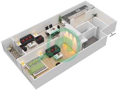 La Residence - 1 Bedroom Apartment Unit 405 Floor plan La Residence - 1 Bedroom Apartment Unit 405 Floor plan