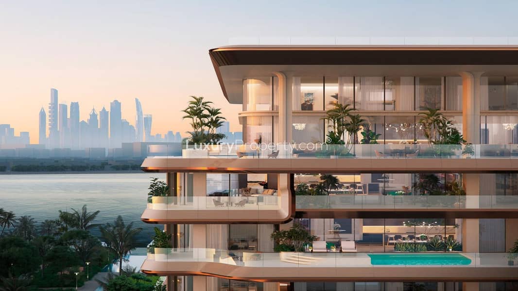 位于朱美拉棕榈岛，新月城，The Alba Residences by Omniyat，The Alba Residences by Omniyat Building 1 3 卧室的顶楼公寓 45000000 AED - 12421226