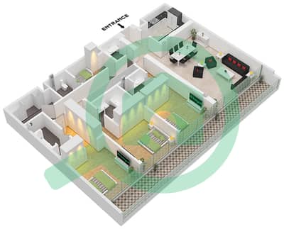 Eden House The Canal - 3 Bedroom Apartment Unit 8 FLOOR GROUND Floor plan