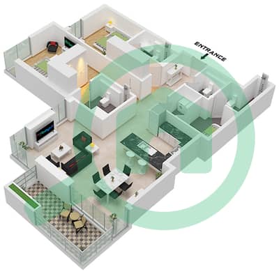 Cilia Building 8 - 2 Bedroom Apartment Type 1 Floor plan