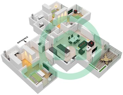 Cilia Building 8 - 3 Bedroom Apartment Type 1 Floor plan