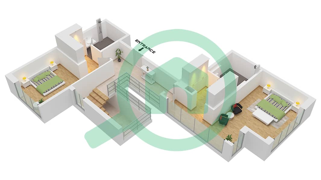 Cilia Building 8 - 3 Bedroom Apartment Type A Floor plan Type A Floor Upper interactive3D