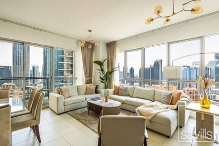 2 Bedroom Apartment for Rent in Downtown Dubai, Dubai - High Floor | Fully Furnished | Chiller Free