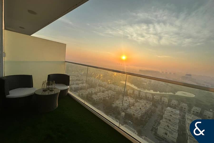High Floor | Golf Views | Furnished | Balcony