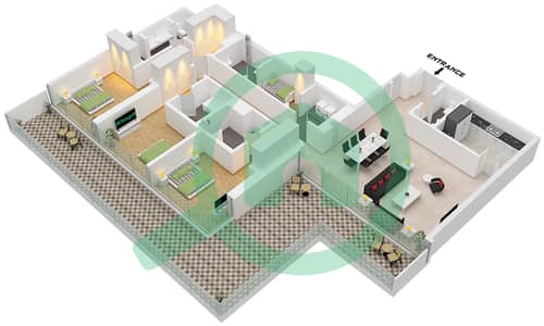 Eden House The Canal - 3 Bedroom Apartment Unit 6 FLOOR 3 Floor plan