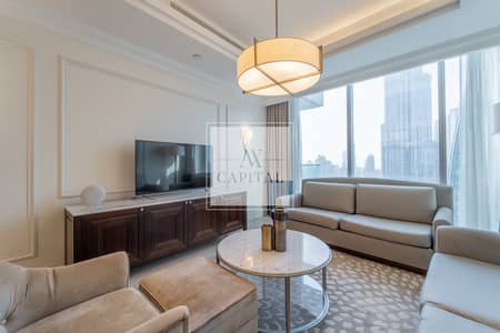 2 Bedroom Apartment for Rent in Downtown Dubai, Dubai - Connected to Dubai Mall | Burj View | Serviced