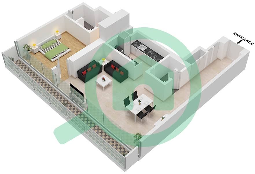 Eden House The Canal - 1 Bedroom Apartment Unit 4 FLOOR 2 Floor plan Unit 4 Floor 2 interactive3D