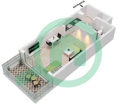 VERDAN1A 1 - Studio Apartment Type/unit H / UNIT 15 FLOOR 1-13 Floor plan